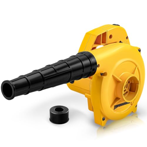 Image of TOMAHAWK Electric Blower - Professional Air Blower - 16500rpm 600W Air Blower Machine (Yellow, 1.8m Cord - Variable Speed - Copper Armature | Leaf Blower for Home, Workshop & Professional Use