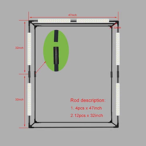 47"x32"x63" Dimmable LED Large Cube Shooting Tents Box for Professional Photography Studio Lightbox Kits Photo Video Continuous Lighting Shoot Tent Softbox with 3 Colors PVC Backdgrounds in Carry Bag