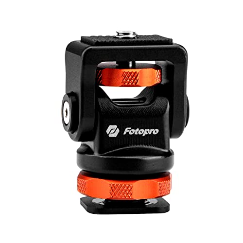 Fotopro Support de Moniteur Cold Shoe Inclinaison à 180 Degrés Pivoter à 360 Degrés Support de Moniteur de Caméra pour Moniteur 5 Pouces et 7 Pouces Orange