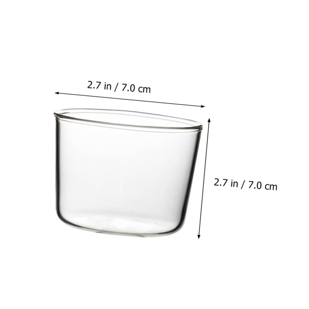 NOLITOY 4 Vasos de Postre de Vidrio Reutilizables 200 Ml, Tazas de Mousse Redondeadas para Hogar y Buffet, Moldes Prácticos para Cupcakes y Bebidas Frías, Aptos para Fiestas y Refrigerio