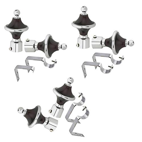 Buy Grownix Curtain Finials with Supports Pack of 12 Pcs (Finials 3