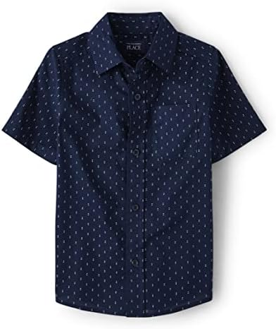The Children's Place,Short Sleeve Button Down Shirt,Tidal,Small (5/6)