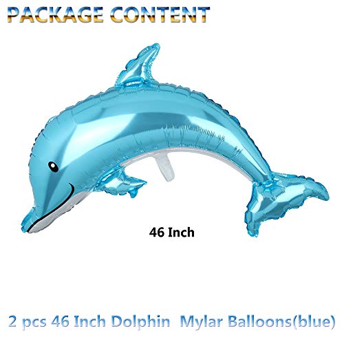 2 Pcs Dolphin Shape Splash Giant Foil Mylar Balloons Birthday Party Decorations Kids Gift #TOP1