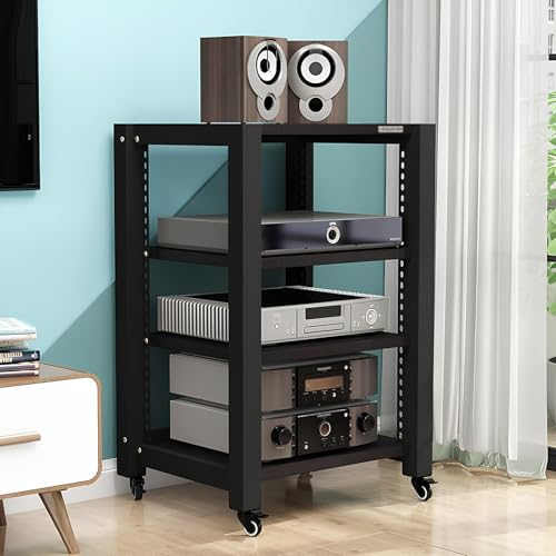 Support multimédia Av avec meuble stéréo multifonction et étagères de salon modulables - 2