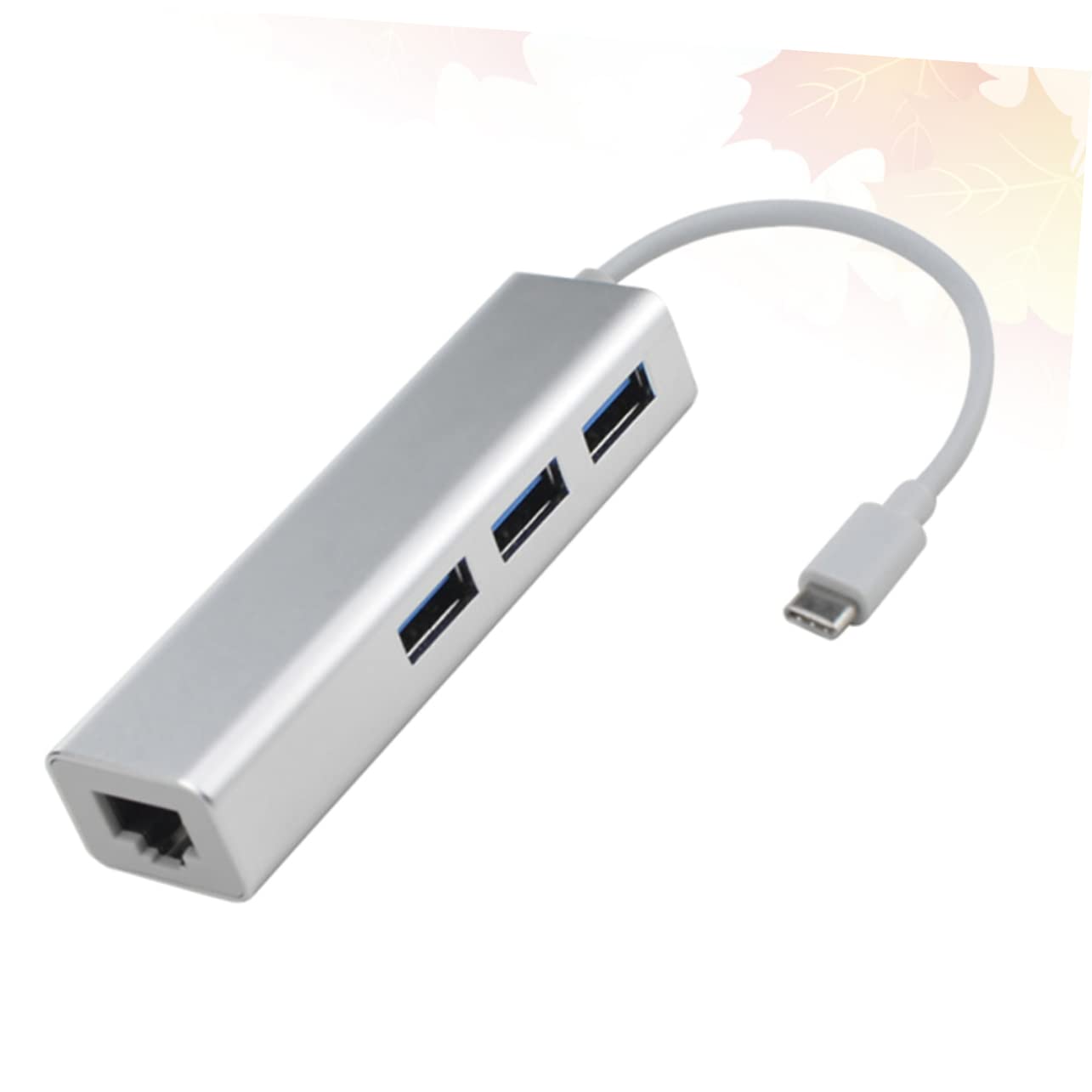 Housoutil Type c to USB Hub LAN Ethernet Adapter for Laptop and Computer White High-Speed Data Transfer Driver Installation Compatible