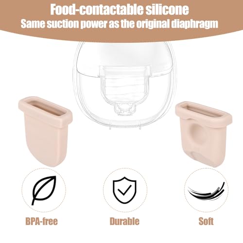 Image of 4pcs Breast Pump Diaphragm with 6pcs Nozzle Cap for Eufy, Duckbill Valve Silicone Breast Pump Replacement Parts Compatible with Eufy E10 /S1 /S1 Pro