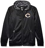 Officially Licensed Zubaz Men's NFL NFL Men's Full Zip Black Hoodie, Chicago Bears, Size Medium