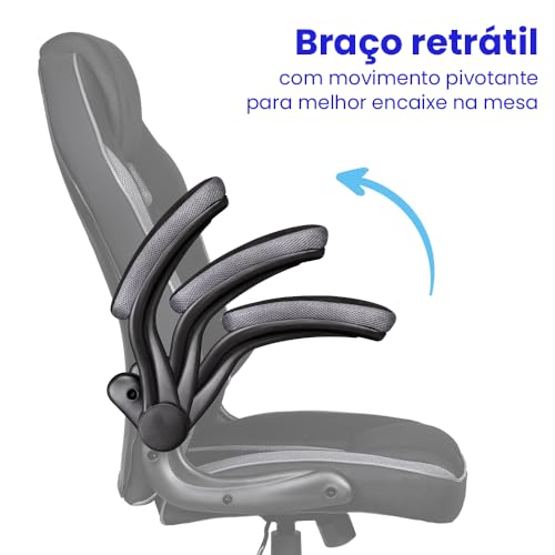 Cadeira Gamer Moob Force Giratória Braços Ajustáveis e Função Relax Vermelho