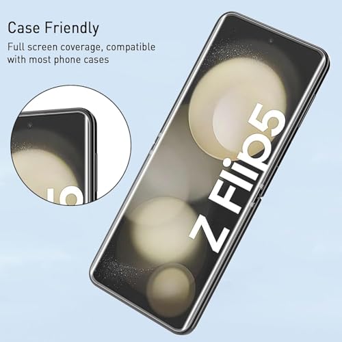 Image of EZ-GLAZ 4-in-1 Screen Protector for Samsung Galaxy Z Flip 5 | Full Body Protection (Inner Display + Back Panel + Cover Screen + Hinge) | HD Clear Flexible Film | Bubble-Free Installation | Scratch Resistant
