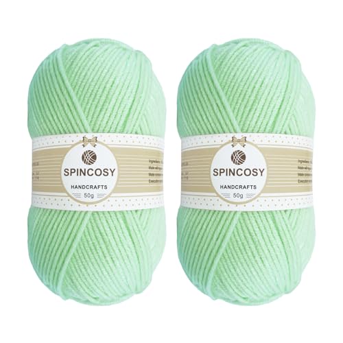 Image of 2 Pcs Crochet Yarn, Feels Soft 280 Yards Assorted Colors 4ply Acrylic Yarn,Yarn for Crochet & Hand Knitting (Aqua)