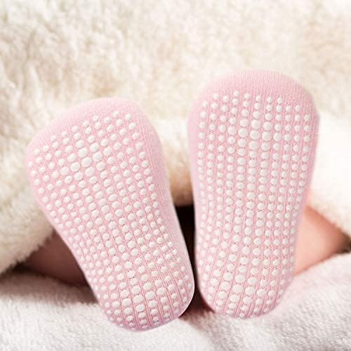 Miniatura 6 de Juego de 10 pares de rodilleras antideslizantes para bebés y calcetines antideslizantes para bebés, unisex para niños pequeños, calcetines