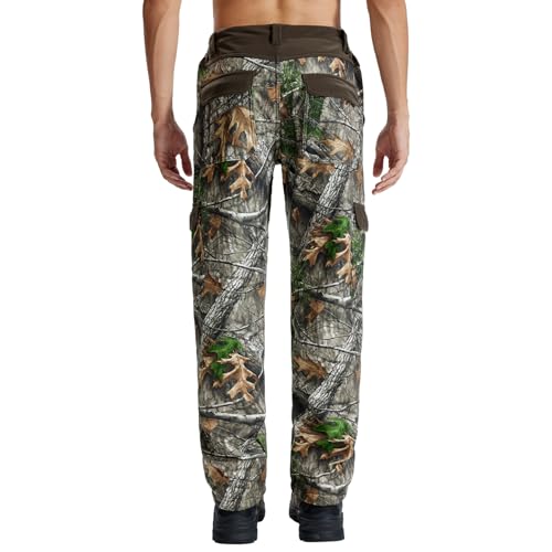 LOOGU Men's Fleece Lined Insulation Camo Hunting Pants Windproof Water-Resistant Softshell Tactical Pants for Men2
