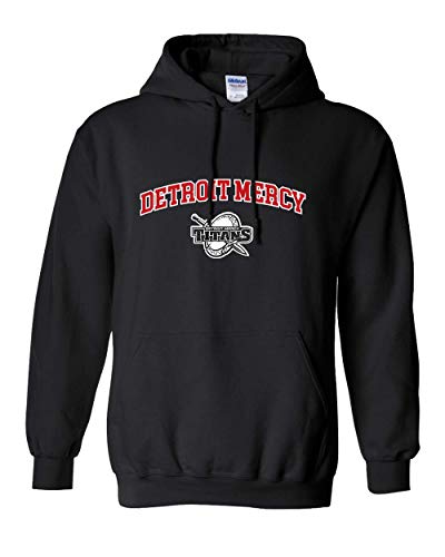 CreateMyTee | Detroit Mercy Arched Two Color Hooded Sweatshirt |