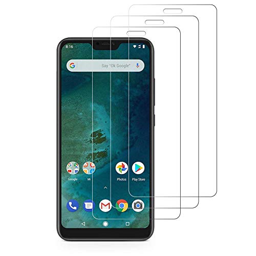 Peloo Protector de Pantalla para Xiaomi Mi A2 Lite/Xiaomi Redmi 6 Pro [3 Unidades] Cristal Templado para Xiaomi Redmi 6 Pro/Xiaomi Mi A2 Lite 9H Dureza Alta Definicion[Upgrade]