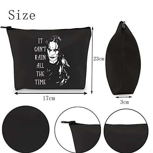 Crow Movie Inspired Gift It Can’t Rain All The Time Cosmetic Bag Halloween Crow Gift (IT Can't RAIN UK), Black, Big - Image 2