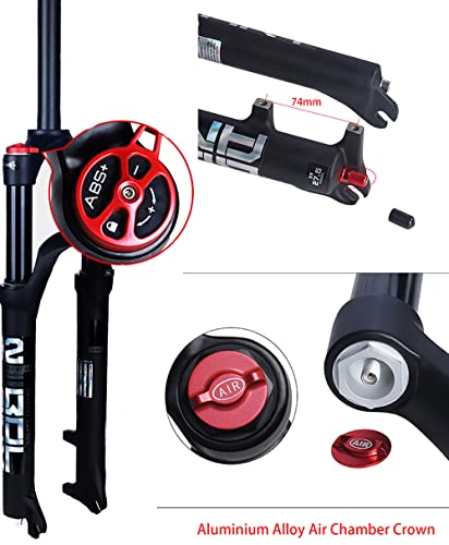 Bolany Mtb Bike Fork Dual Air Black Bicycle Front Suspension Straight Tube 26/27.5/29Inch Magnesium Alloy Quick Release (27.5Inch) #TOP3