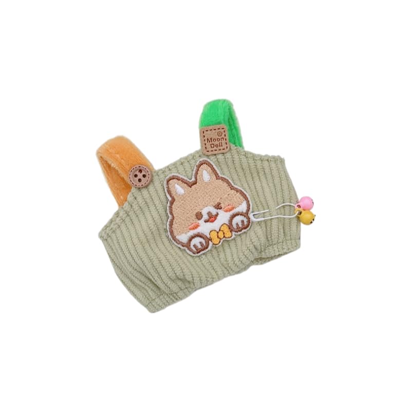 Juego de ropa de muñeca Labubu de 17 cm para accesorios de labubu de 17 cm, no solo ropa de muñeca (1 mameluco verde claro)