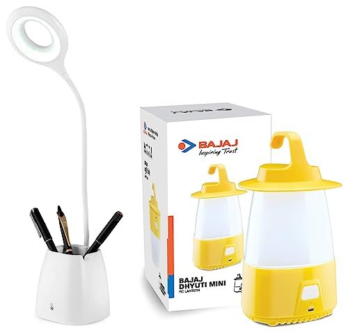 Image of Bajaj Softlite Led Rc Table Lamp 2W (Pack of 1) Dhyuti Mini Rc Lantern (610054 Yellow, Pack of 1, ABS)