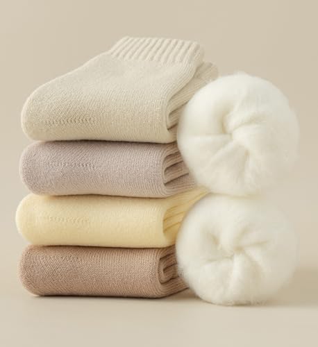 KANAV 7 Pairs Warm Winter Socks for Women Thick Thermal Boot Socks Comfy Slouchy Fuzzy Slipper Socks Cozy Chunky Ankle Socks4