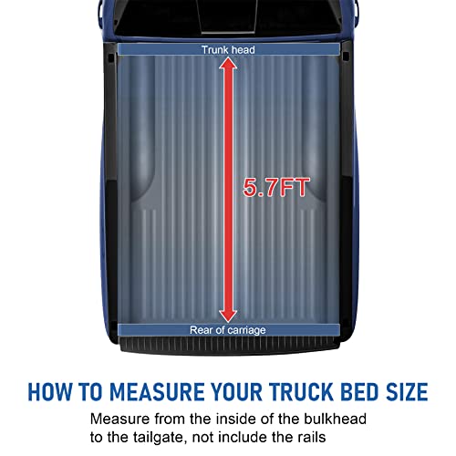 CARMOCAR Soft Roll-Up Tonneau Cover Truck Bed Covers Replacement for Dodge Ram 1500 2500 3500 2009-2024 5.7FT Short Bed Accessories with Led Light w/o Rambox