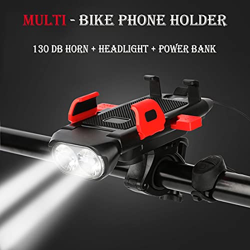 Bike Cell Phone Holder Mount, Road Mountain Led Bicycle Cycling Lights Front and Back Rear Set for Night Riding… - Image 3