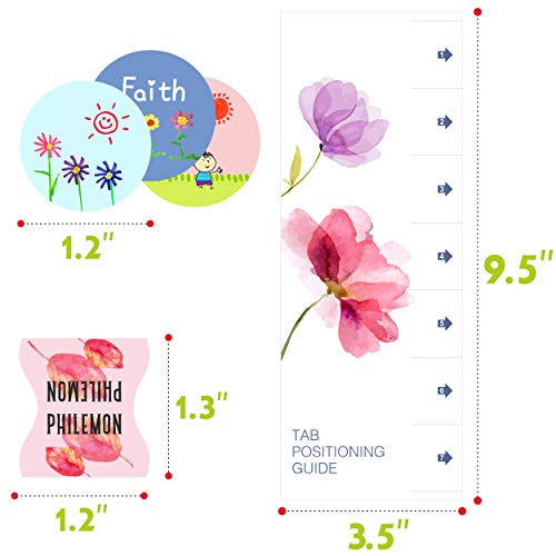 Hebayy 105 PCS Bible Indexing Tabs Set, 80 PCS Christian Faith Stickers with Bonus Aligning Guide