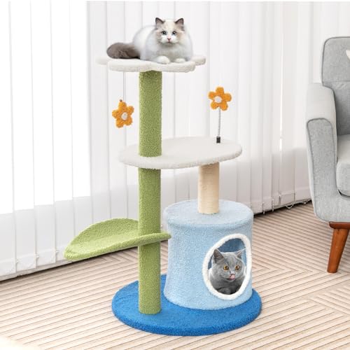 Tangkula Torre de Gato con Poste Rascador y Plataformas miniatura 2
