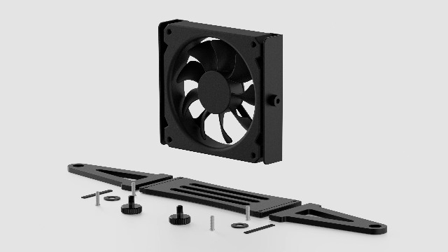 Image of Multi-Purpose Desk Fan Stand Mount for 120mm PC Computer Fans (Aluminum Black)