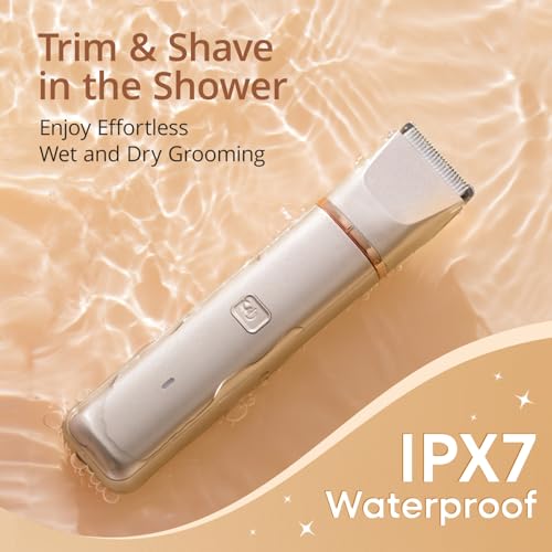 Image of VG VOGCREST Bikini Trimmer for Women: 2-in-1 Rechargeable Painless Body Shaver - Portable Travel-Friendly Pubic Grooming Kit for Underarm Leg Arm