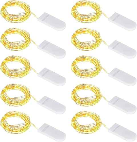 LustLocke 10 Stück LED Drahtlichterkette Batterie, Lichterkette Klein...