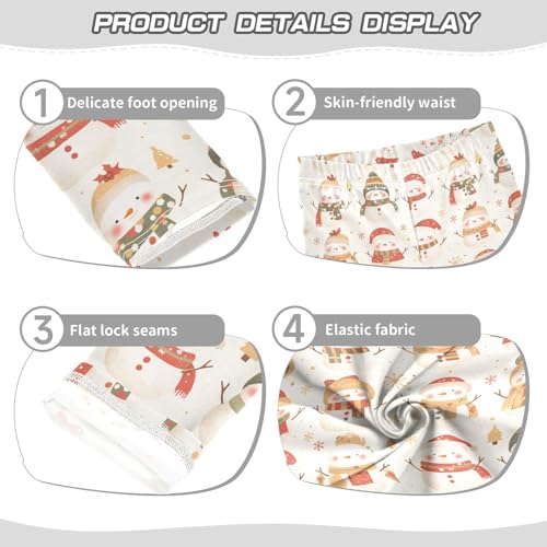KLL Christmas Cute Snowmen Toddler Girls' Cotton Pants Soft Full Length Leg Yoga Pants Gym3