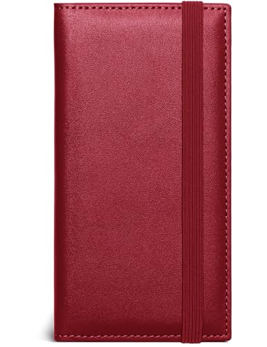 Image of Zreal Checkbook Cover for Women, Premium Vegan Leather Checkbook Holder for Top & Side Tear Duplicate Checks with RFID Blocking (Dark Red)