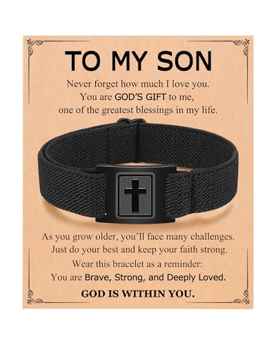 Kidbbi To My Son Bracelet from Mom Valentines Day Gifts for Son Teenage Teen Boys Ideas 8...