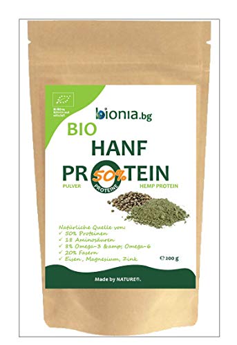 Bionia Organic Raw Hemp Protein Powder 50% Herkunft Europa - Stück 200g (Pack of 5) Cover