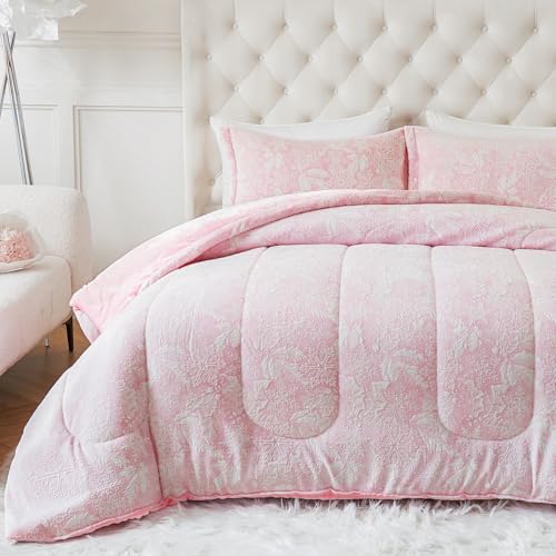 YIYEA Faux Fur Comforter Set, Luxury Ultra Soft Fuzzy Comforter, Fluffy Plush Shaggy Bedding Comforter Sets for Fall and Winter, Cozy Warmth, No Shedding, 3PC, King