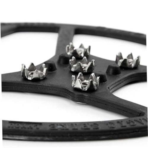 COLLBATH Cubiertas de zapatos para escalar con clavos antigel para invierno, tamaño Large, color negro miniatura 3