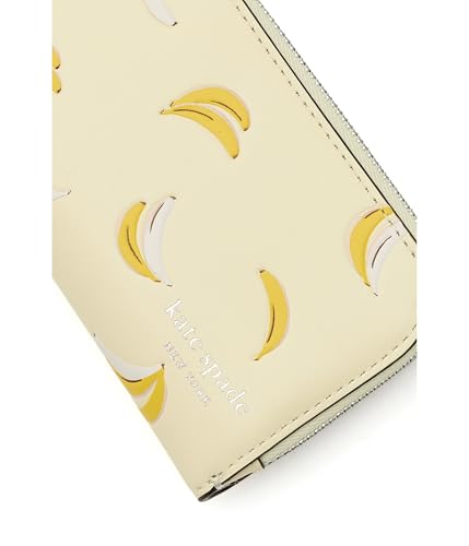 Image of kate spade new york Devin I Love You Script Embossed Leather Small Slim Bifold Wallet