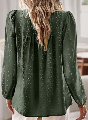 Image of Falechay Womens Tops Flowy Boho Dressy Casual Lace Cute Long Sleeve Shirts