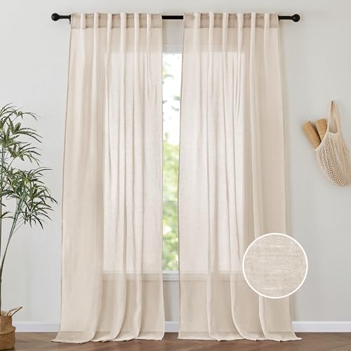 PONY DANCE Sheer Curtains 84 inches Long - Semi Transparent