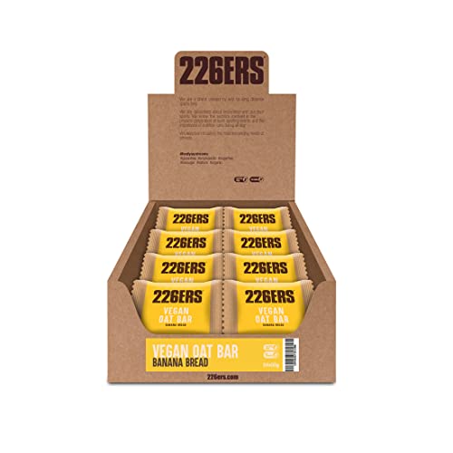 226ERS Vegan Oat Bar, Barritas de Avena Sin Gluten, Veganas y Apta para Celíacos, Plátano - 24 x 50 gr