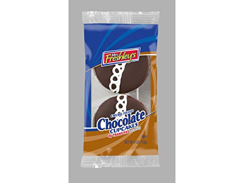 Mrs.Freshleys Creme Filled Chocolate Cupcake, 4 Ounce -- 36 per case.