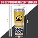 Rico Industries NCAA Cal Berkeley Golden Bears Standard 24oz Personalized Tumbler W/Hinged Lid - Team Colored Travel Tumbler - Keeps Drinks Cold or Hot