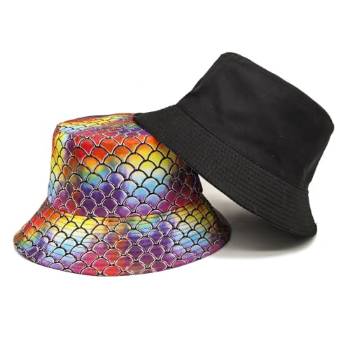 Image of Quanhaigou Bucket Hat for Men Women,Packable Reversible Printed Sun Hats,Fisherman Outdoor Summer Travel Hiking Beach Caps