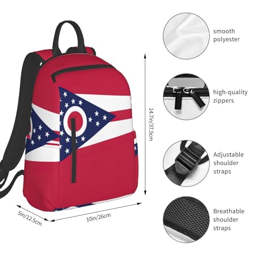 Sac à dos léger Ohio noir multi-usage avec grand compartiment de rangement - 4