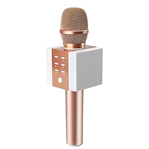 TOSING 008 Draadloze Bluetooth-karaokemicrofoon, 3-in-1 draagbare handheld karaoke-microfoon Nieuwjaarsgeschenk Home Party Verjaardag Luidsprekermachine voor Android/pc en smartphones. (rose goud)