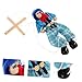 Abaodam 3pcs Marionette Household Wooden Doll Velvet Child