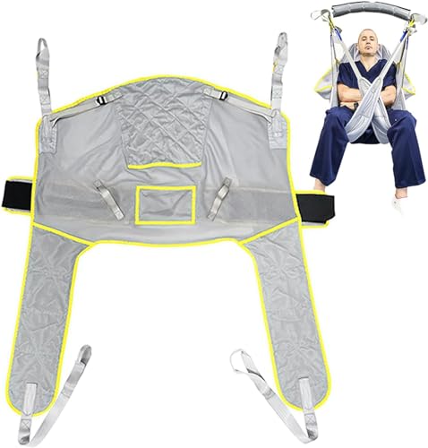QYQCXGL Patient Transfer Lift Sling, Hoyer Lift Medical Sling, Full Body Transfer Belt Strap Patient Lifter Aid from Bed to Shower Bath Commode,for Handicap Seniors(Large)