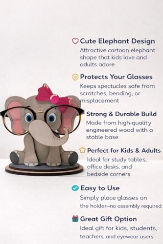 Image of PANAH Cute small Elephant Spectacles Holder | Cute Cartoon Spectacles & Sunglasses Stand | Desk Organizer & Home Decor
