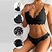 Sexy Lingerie Set Women’s 2 Piece Lace Lingerie Set with Deep V Neck Push Up Bralette and Panty Sets Fashion Clothes Black-S