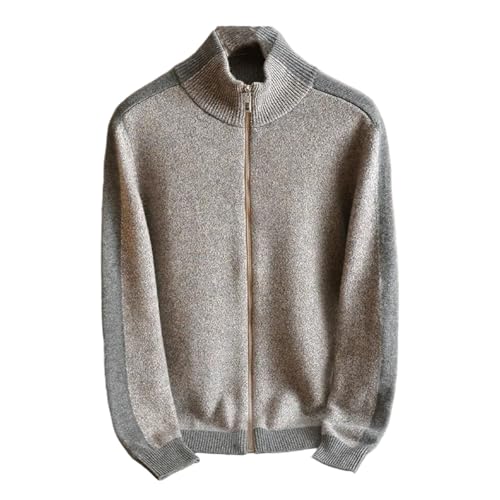 Men's Cashmere Knit Cardigan Sweater Stand Collar Long Sleeve Thick Fall Winter Loose Warm Outerwear